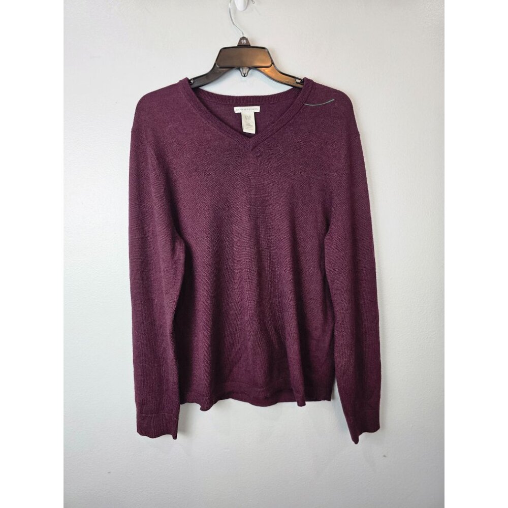 Gap Sweater Women's M Plum Purple Italian Merino Wool Fall Staple Casual Winter
